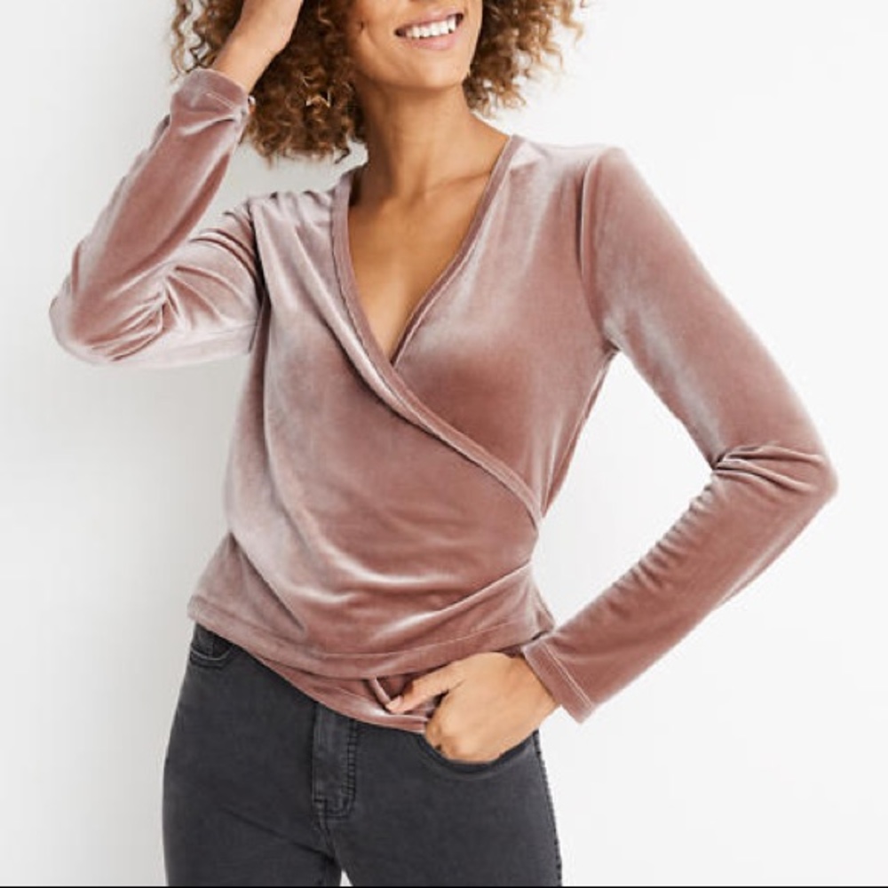 New Madewell Velvet Wrap Top #RE122